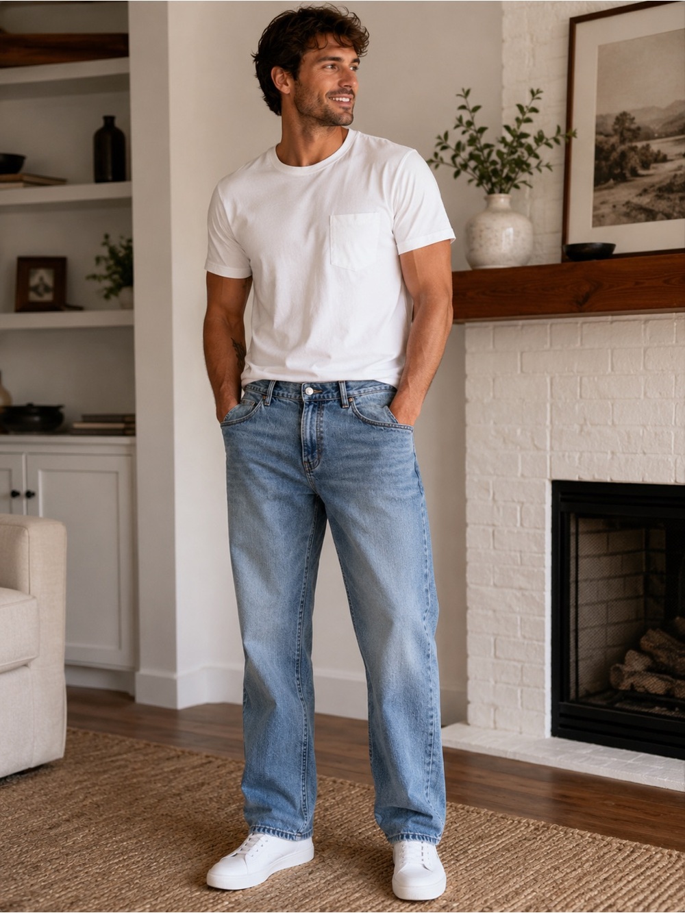 GAP Men's "Easy Fit" Straight Leg Jeans Blue Denim — Size 38x34